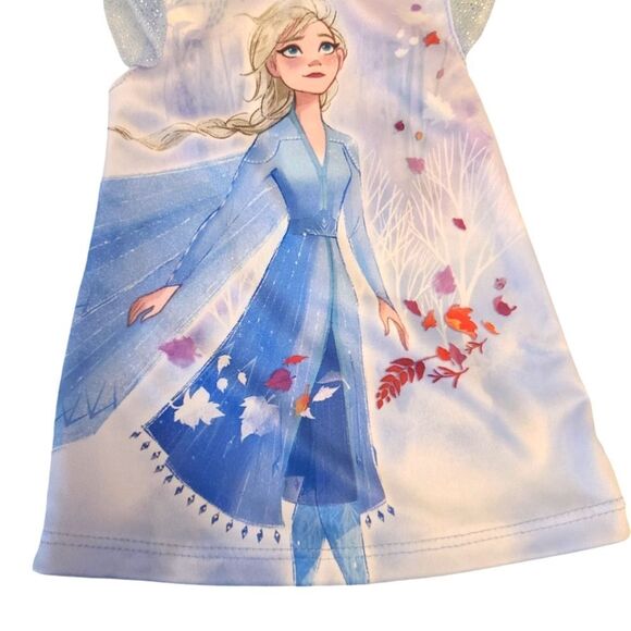18" Doll Frozen Nightgown Elsa In A Flurry Sequined Ruffled Sleeves - Picture 3 of 13